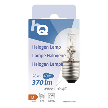 HQHE27BALL002 Halogeenlamp e27 mini globe 28 w 370 lm 2800 k Verpakking foto